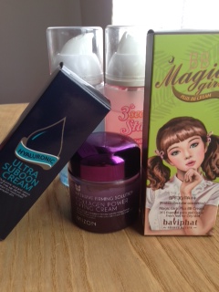 Algunos productos de cosmética asiática